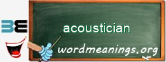 WordMeaning blackboard for acoustician
